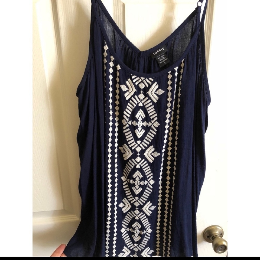 Torrid plus size navy tank top